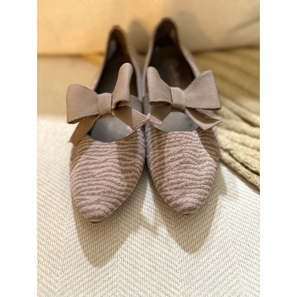 Skechers Cleo Point Washable Knit Bow Flats "Wild Charmer" Size 8